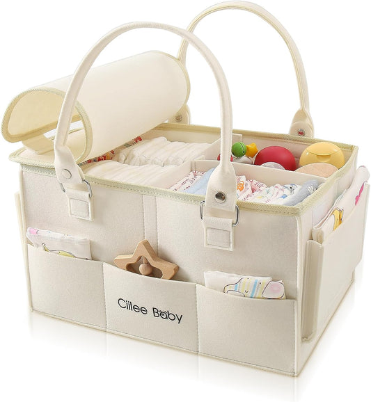 Baby changing organizer changing table felt bag changing basket felt organizer bag with adjustable compartments changing bag diaper caddy portable for on the go