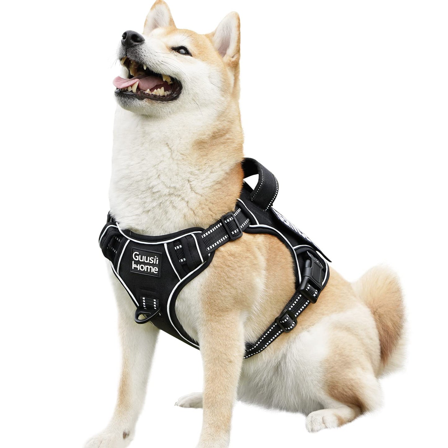 Reflective Dog Harness for Medium Large Dogs with Handle No Pull Tactical Training Vest Adjustable Front Clip Service Dog Harnesses and Magnetic Bungee Leash Set Heavy Duty XL Pechera para Perros