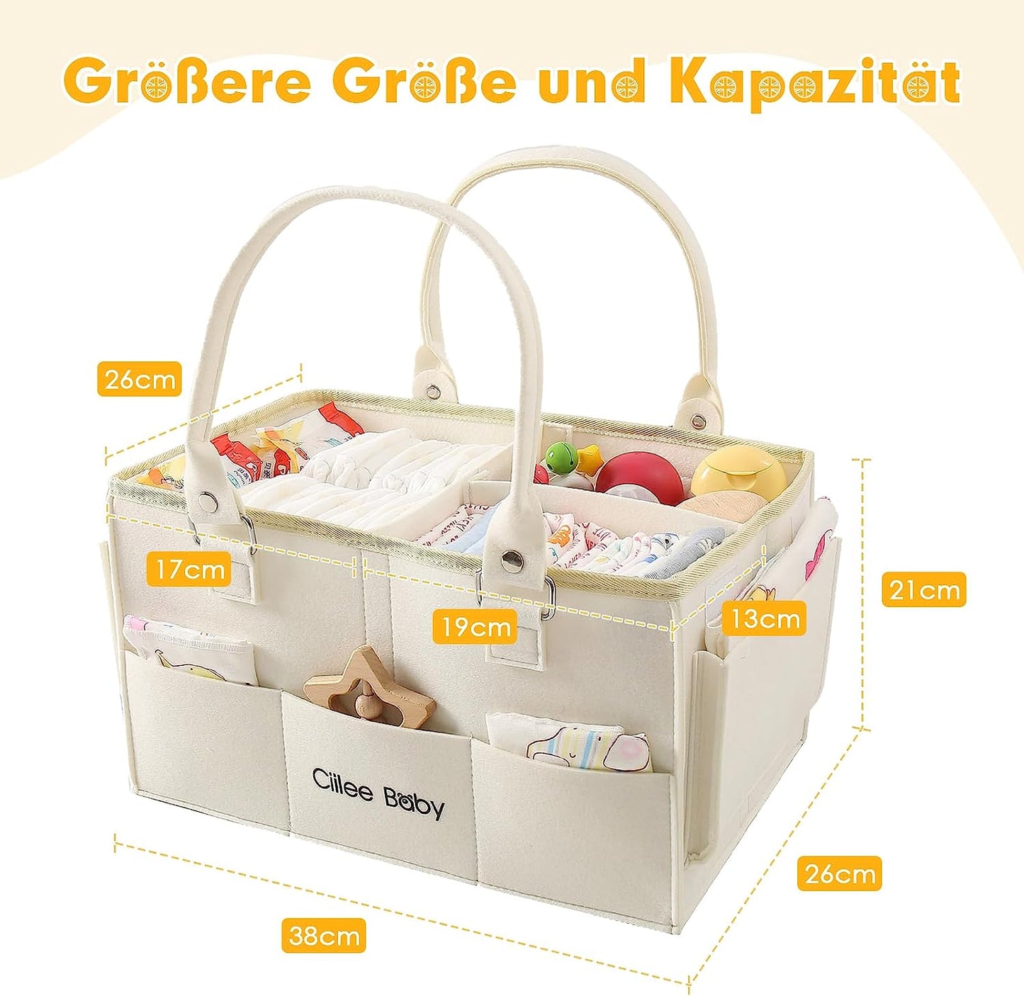 Baby changing organizer changing table felt bag changing basket felt organizer bag with adjustable compartments changing bag diaper caddy portable for on the go