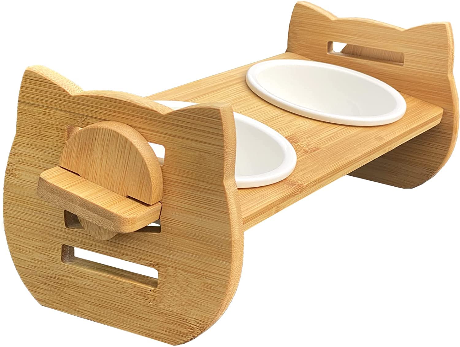 Cat Food Riser Raised Cat Food Bowl for Food Water Tilted Kitty Dishes Stand Elevated ...